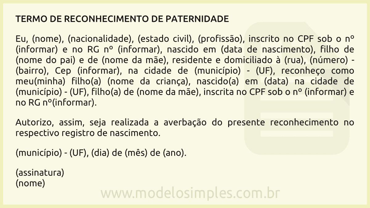 Introduzir 91+ Imagem Modelo Ação Investigação De Paternidade - Br ...