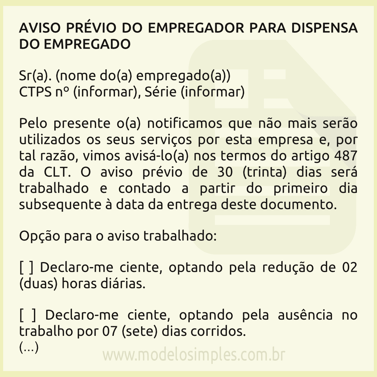 Exemplo De Pedido De Dispensa No Serviço