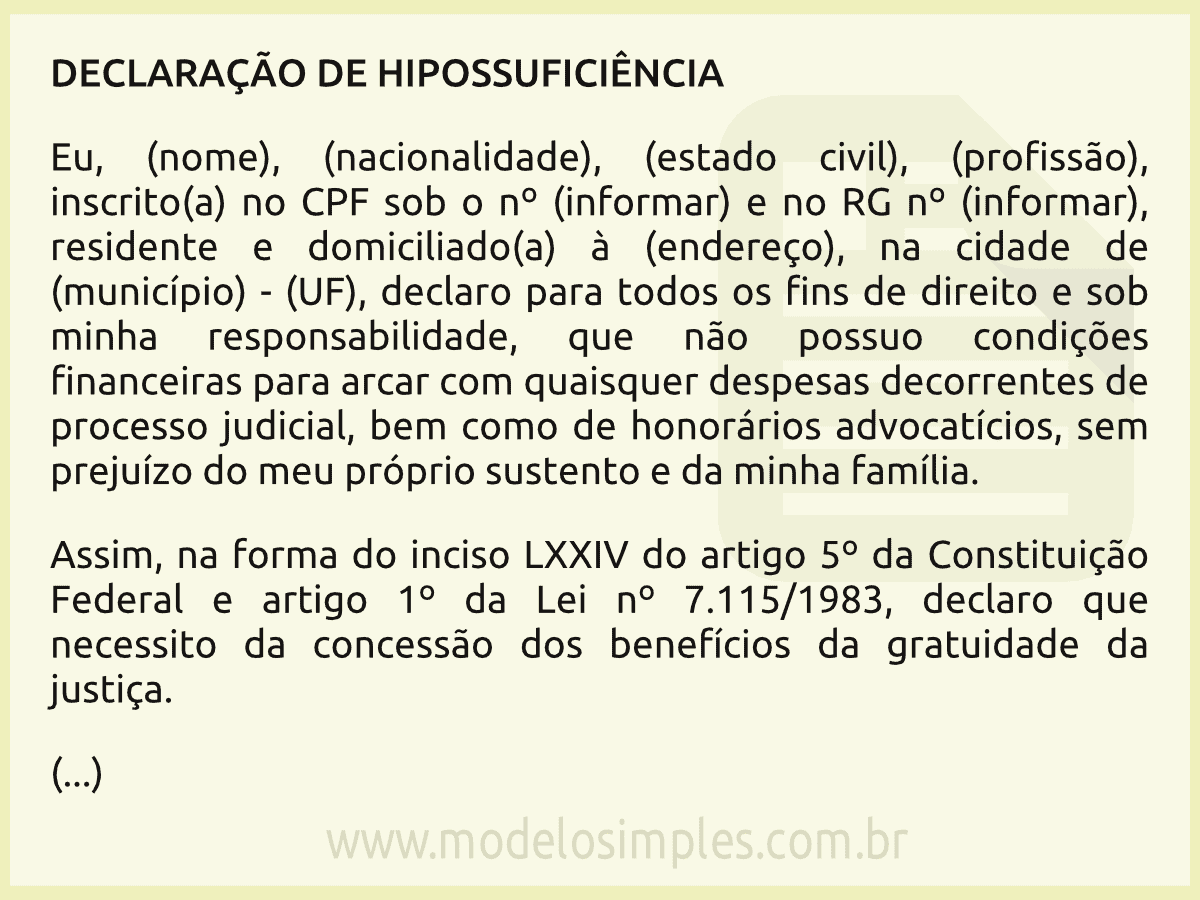 Total 88+ Imagem Modelo De Pedido De Gratuidade De Justiça - Br ...