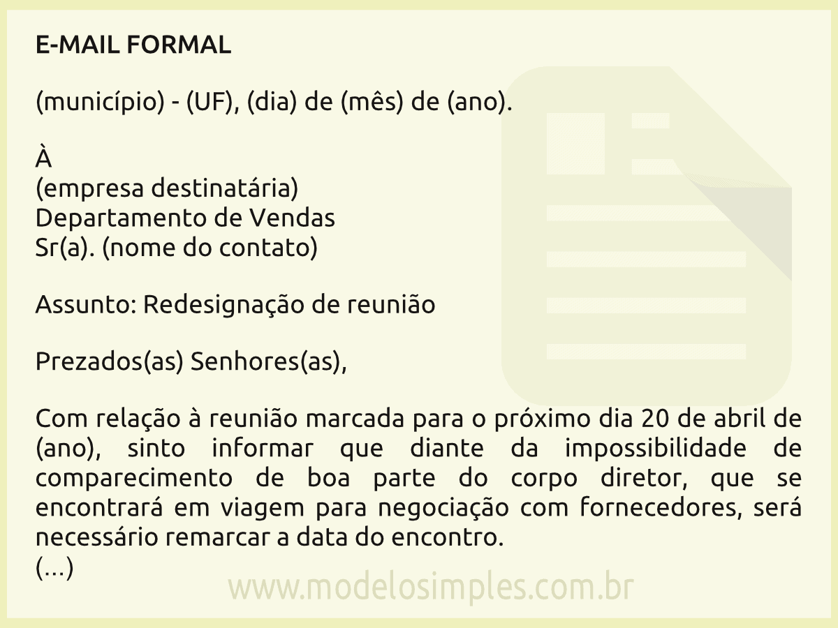 Modelo De Email Formal Curriculo 8753